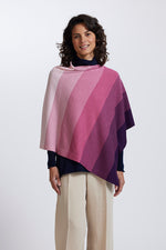 Load image into Gallery viewer, Merino Wool Graduated Stripe Poncho - Royal Merino
