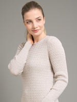 Load image into Gallery viewer, Merino Wool Long Sleeve Cable Crew Neck - Royal Merino
