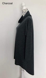 Merino Wool Pleat Back Long Top - OBR Merino