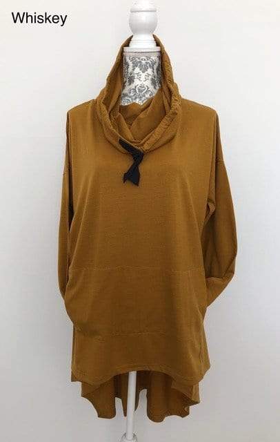 Merino Wool Plus Size Hooded Asymmetric Top