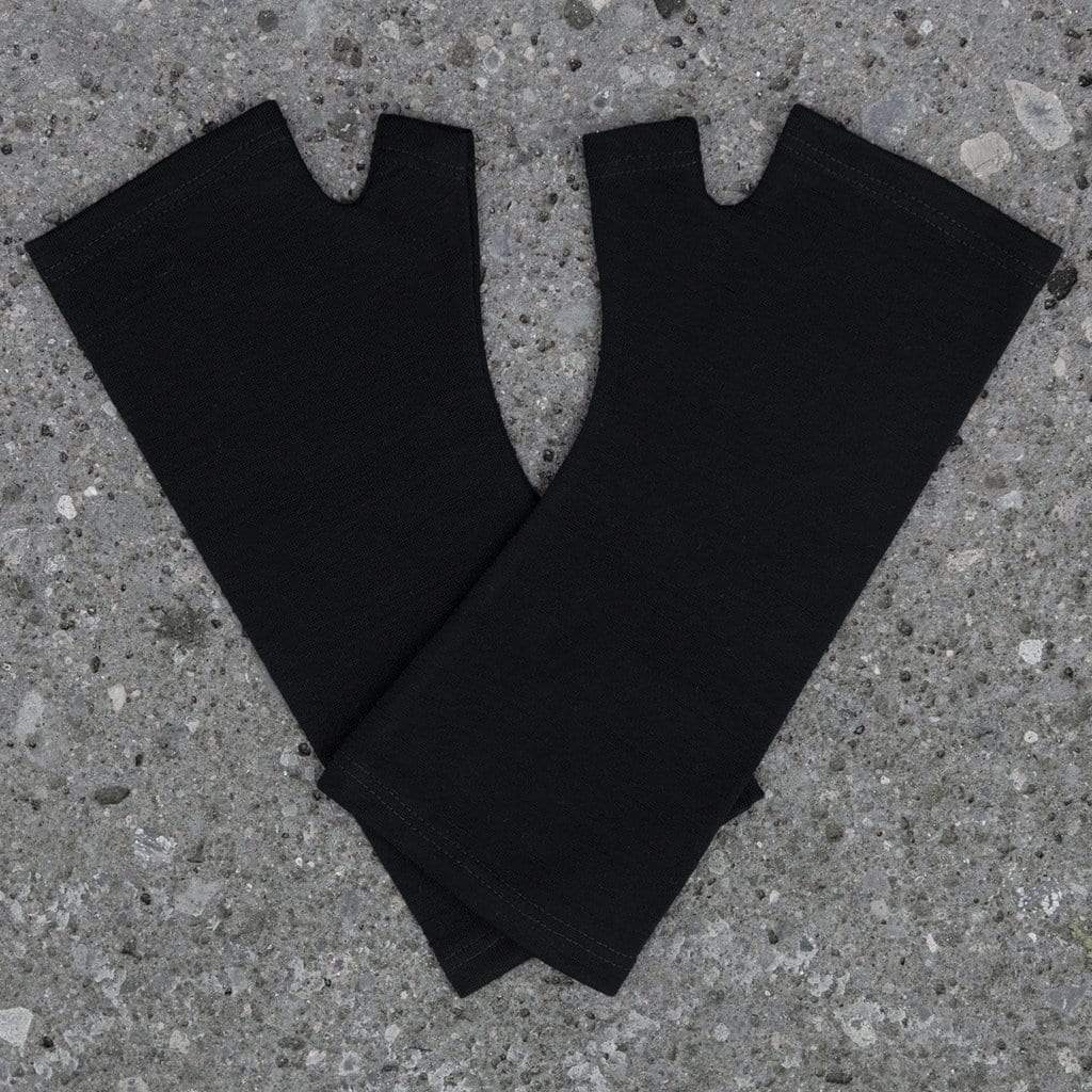 Merino Wool Plain Black Gloves