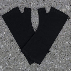 Merino Wool Plain Black Gloves