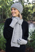 Load image into Gallery viewer, Merino Wool Cable Scarf - Lothlorian Knitwear
